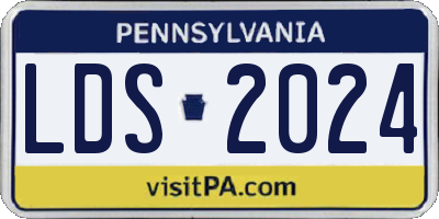 PA license plate LDS2024