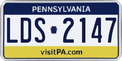 PA license plate LDS2147