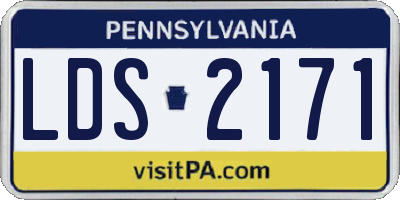 PA license plate LDS2171