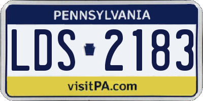 PA license plate LDS2183