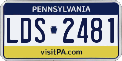 PA license plate LDS2481