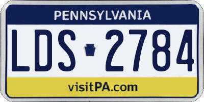 PA license plate LDS2784