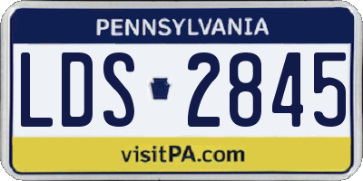 PA license plate LDS2845