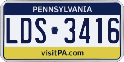 PA license plate LDS3416