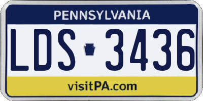 PA license plate LDS3436