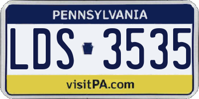 PA license plate LDS3535