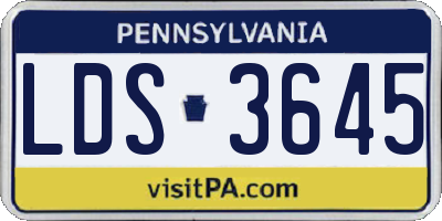 PA license plate LDS3645