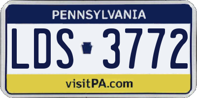 PA license plate LDS3772