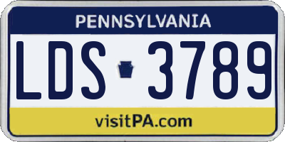 PA license plate LDS3789