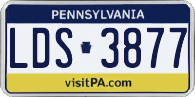 PA license plate LDS3877