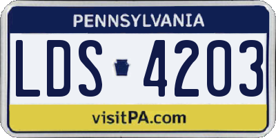 PA license plate LDS4203