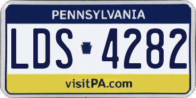 PA license plate LDS4282