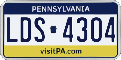 PA license plate LDS4304