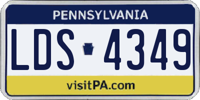 PA license plate LDS4349