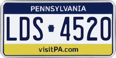 PA license plate LDS4520