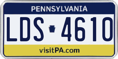 PA license plate LDS4610