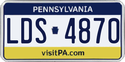PA license plate LDS4870