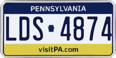 PA license plate LDS4874