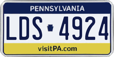PA license plate LDS4924