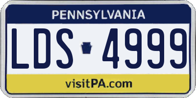 PA license plate LDS4999