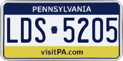 PA license plate LDS5205