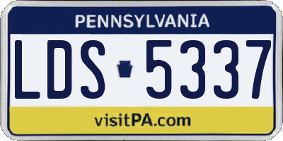 PA license plate LDS5337