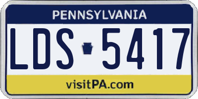 PA license plate LDS5417