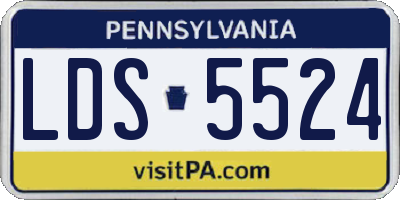 PA license plate LDS5524
