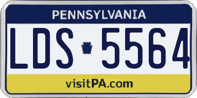 PA license plate LDS5564