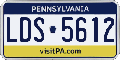 PA license plate LDS5612