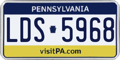 PA license plate LDS5968
