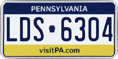 PA license plate LDS6304