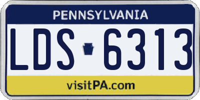 PA license plate LDS6313
