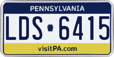 PA license plate LDS6415