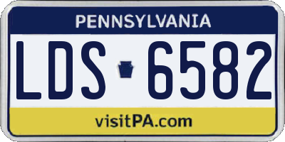 PA license plate LDS6582