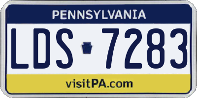 PA license plate LDS7283