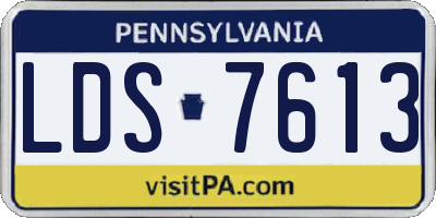 PA license plate LDS7613
