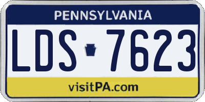 PA license plate LDS7623
