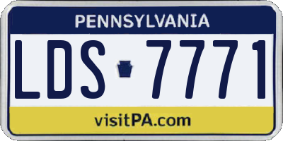PA license plate LDS7771
