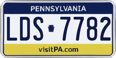 PA license plate LDS7782