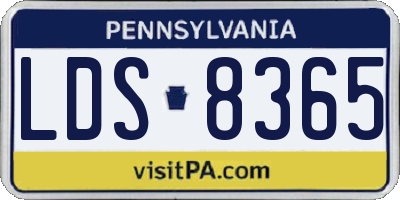 PA license plate LDS8365