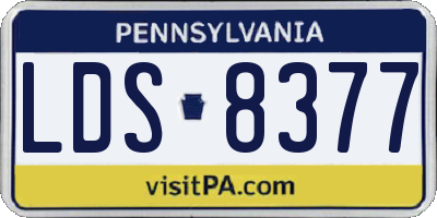 PA license plate LDS8377