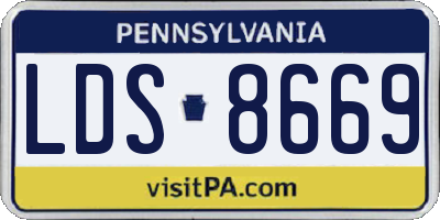 PA license plate LDS8669