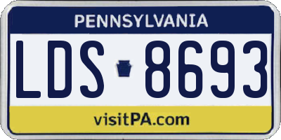 PA license plate LDS8693