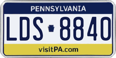 PA license plate LDS8840