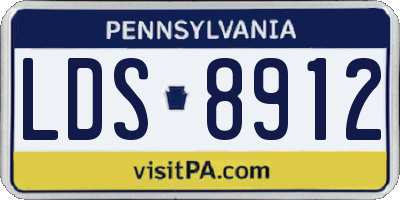 PA license plate LDS8912