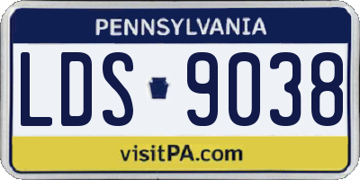 PA license plate LDS9038