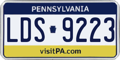 PA license plate LDS9223