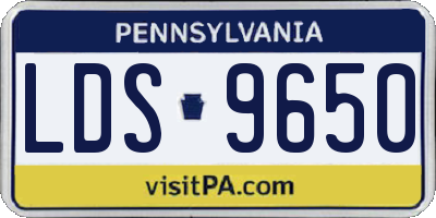 PA license plate LDS9650