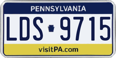 PA license plate LDS9715